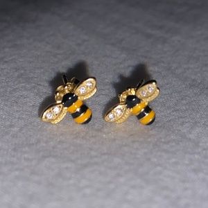 Gold Bee Stud Earrings